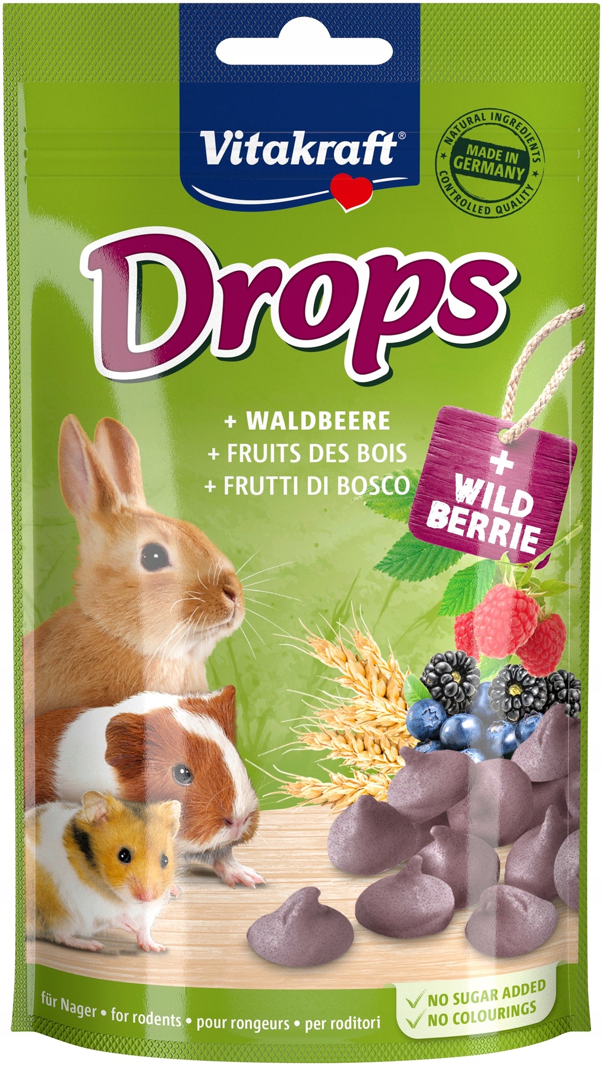 VITAKRAFT DROPS FOREST FRUIT TREAT FOR RODENTS 75G