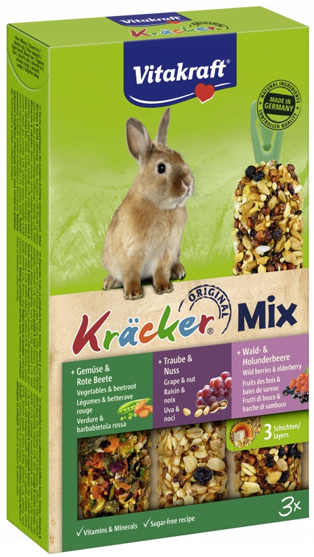 VITAKRAFT KRACKER 3PCS FOR RABBIT - FOREST FRUIT & NUTS & VEGETABLES