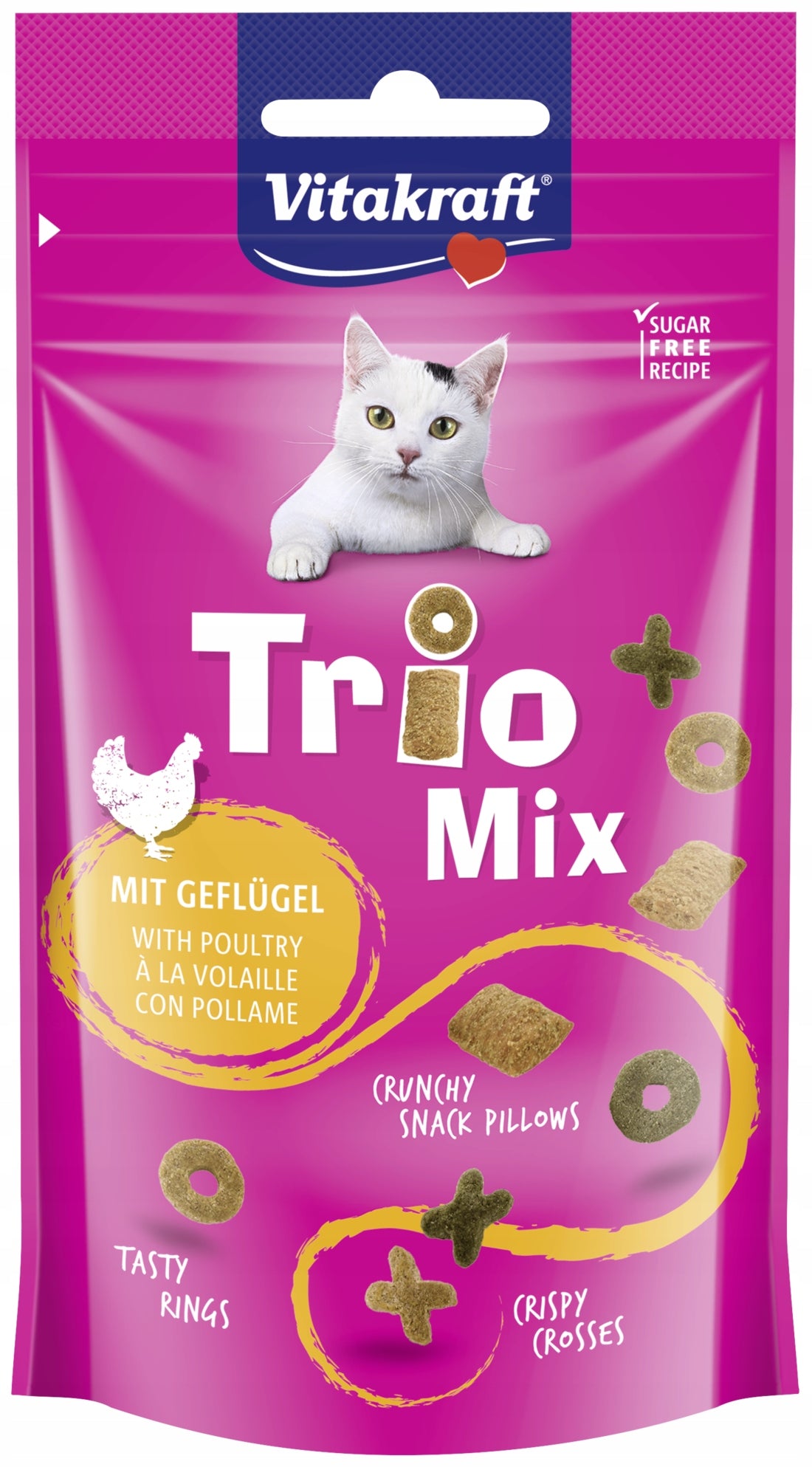 VITAKRAFT TRIO MIX POULTRY 60G CAT TREAT