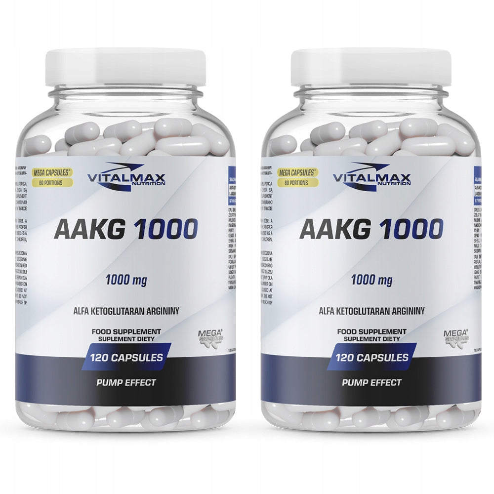 VITALMAX AAKG 1000 2x 120 KAPS ARGININE ALFA KETO GLUTARATE PUMP BLOOD SUPPLY