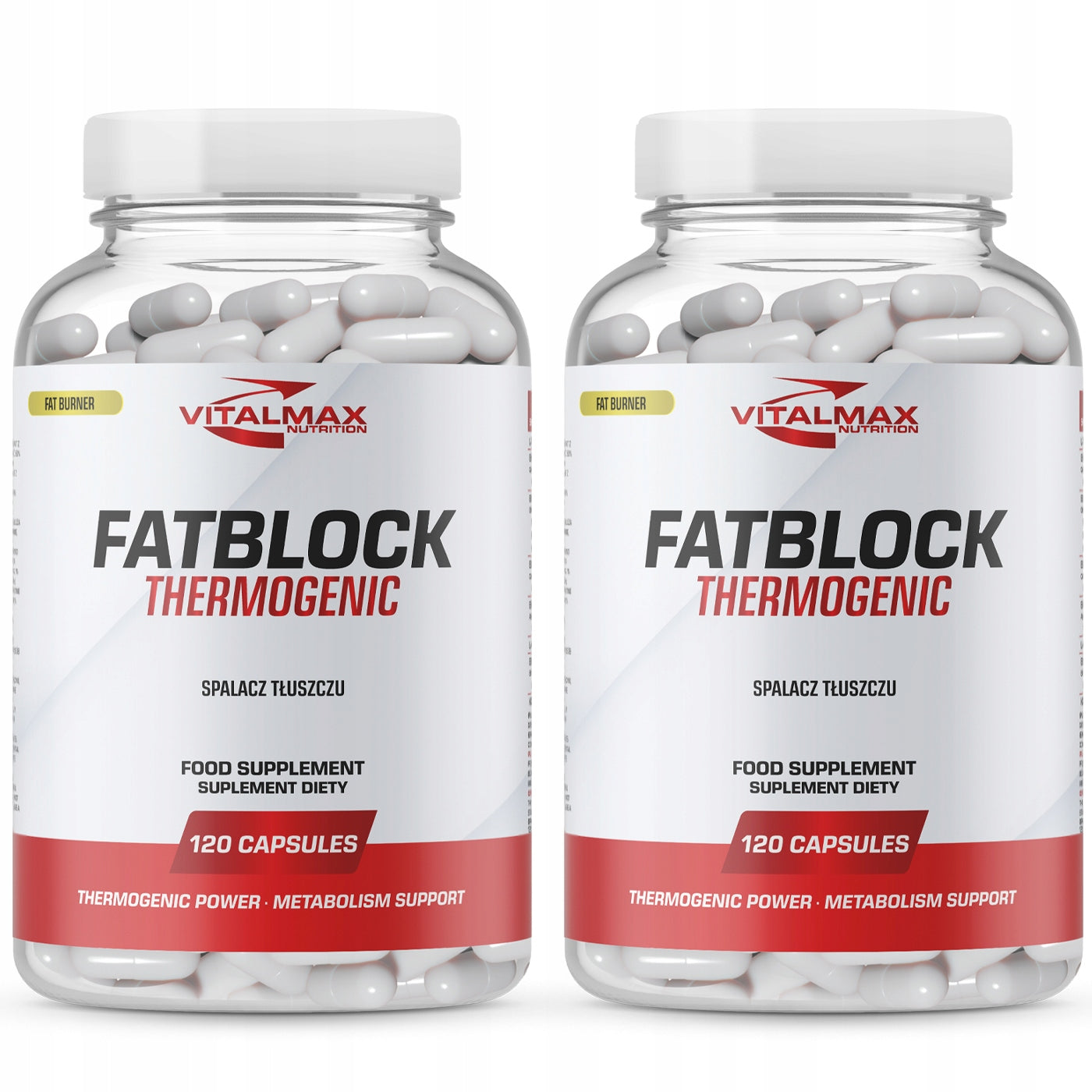 VITALMAX FATBLOCK THERMOGENIC 2x 120K FAT BURNER CAFFEINE TYROSINE HCA