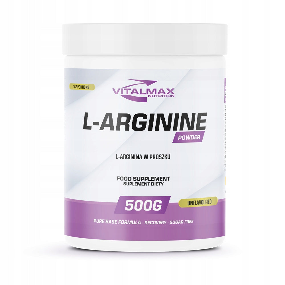VITALMAX PURE L-ARGININE BASE 500G ARGININE AMINO GROWTH HORMONE HGH PUMP