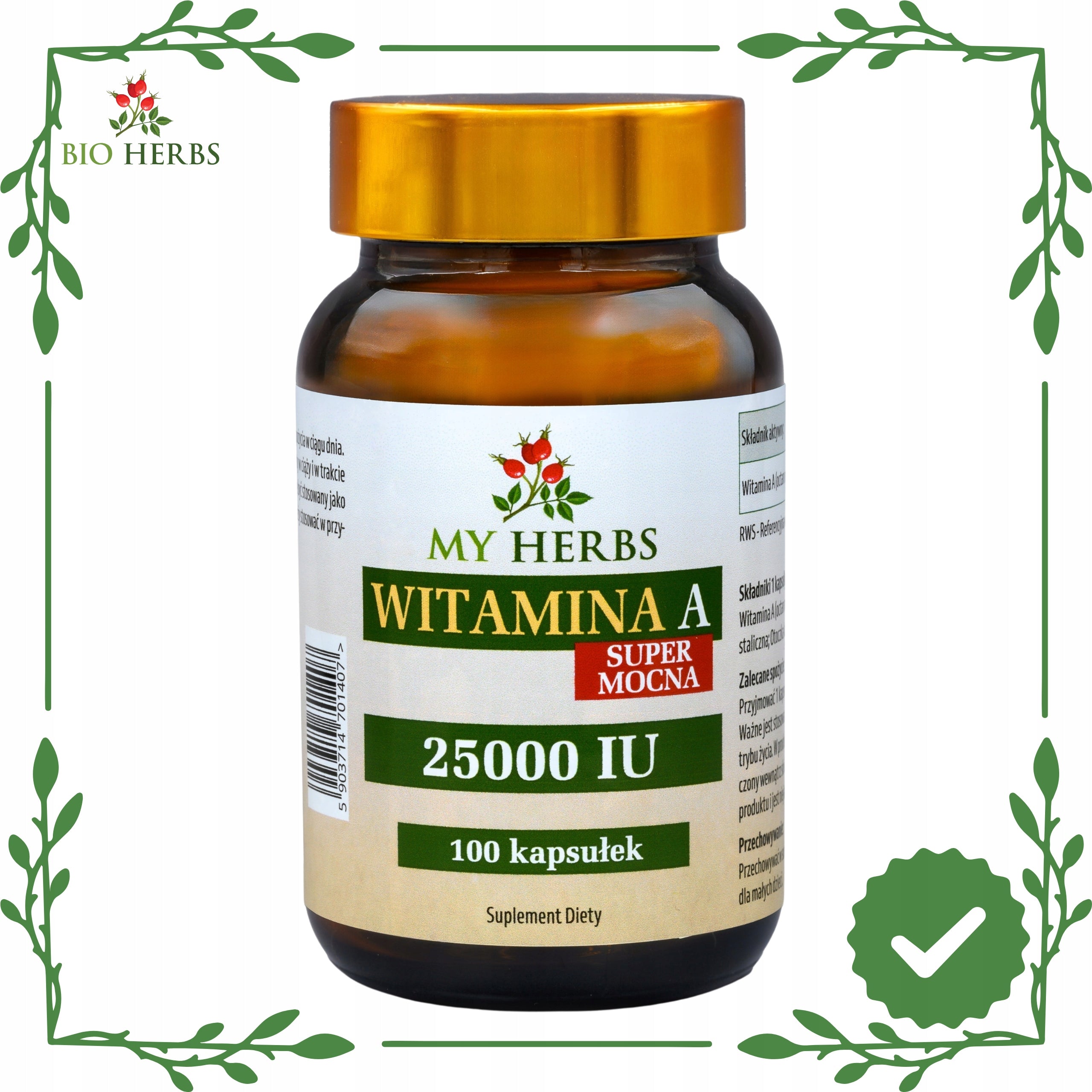 VITAMIN A 25 000IU SUPER STRONG 100 CAPSULES VISION BEAUTIFUL SKIN AND HAIR Packaging status original