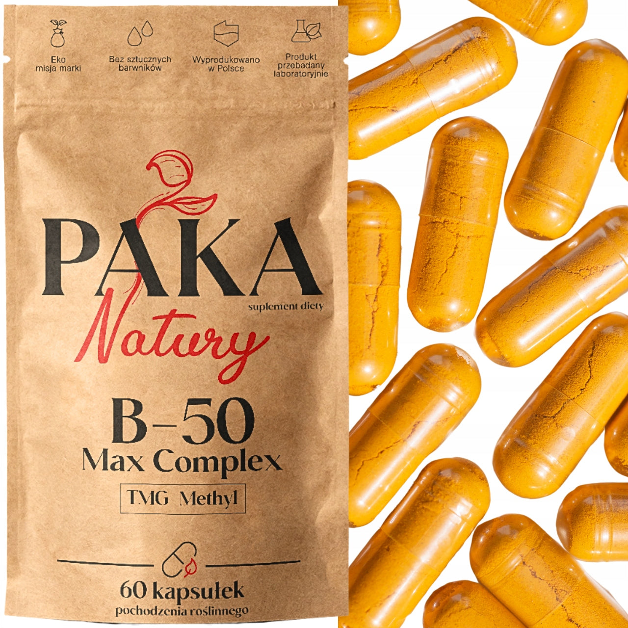 VITAMIN B-50 METHYL TMG METHYLATED B COMPLEX B6 B12 B3 60CAPSULES