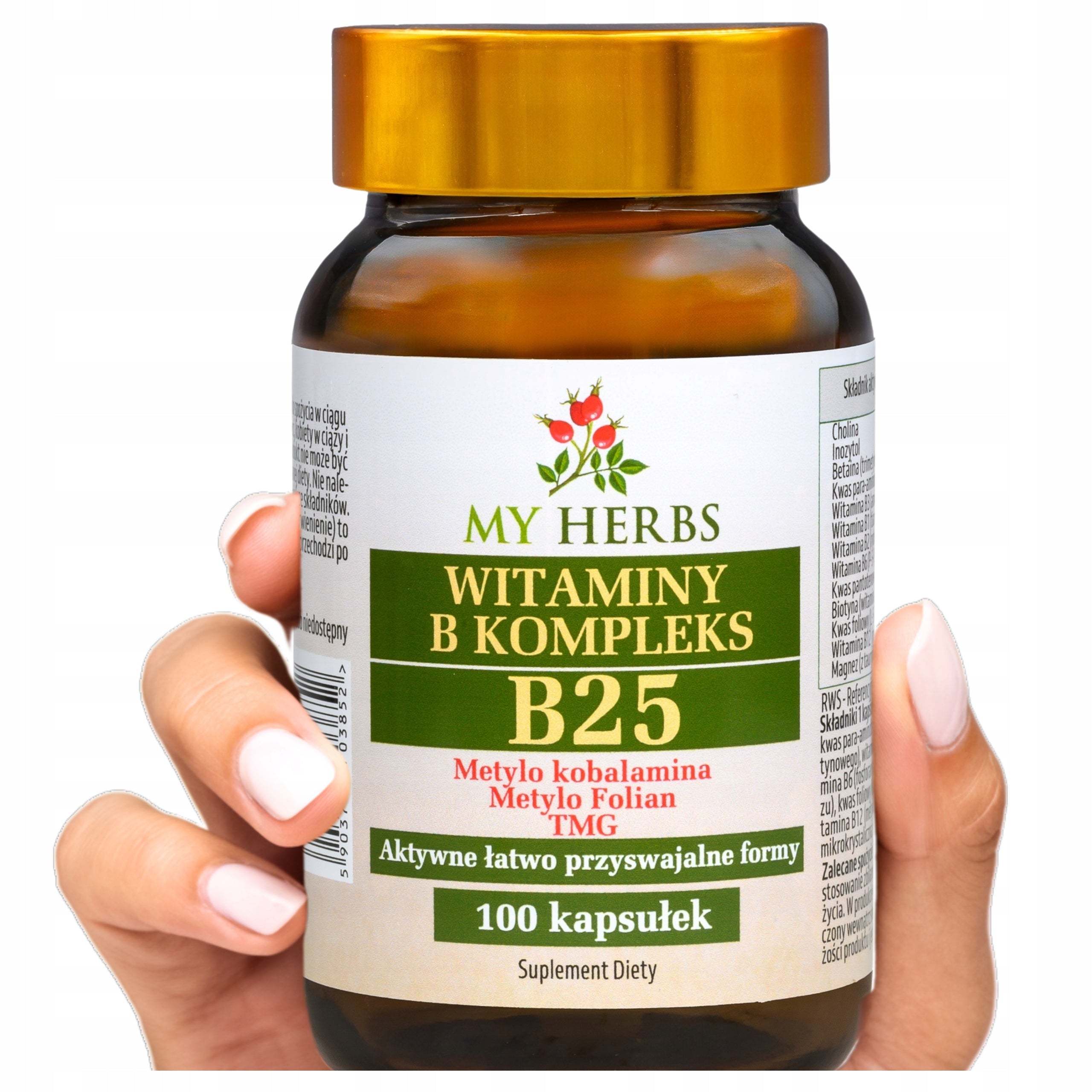 VITAMIN B COMPLEX B 25 METHYLCOBALAMIN METHYLFOLATE TMG 100 KAPS.
