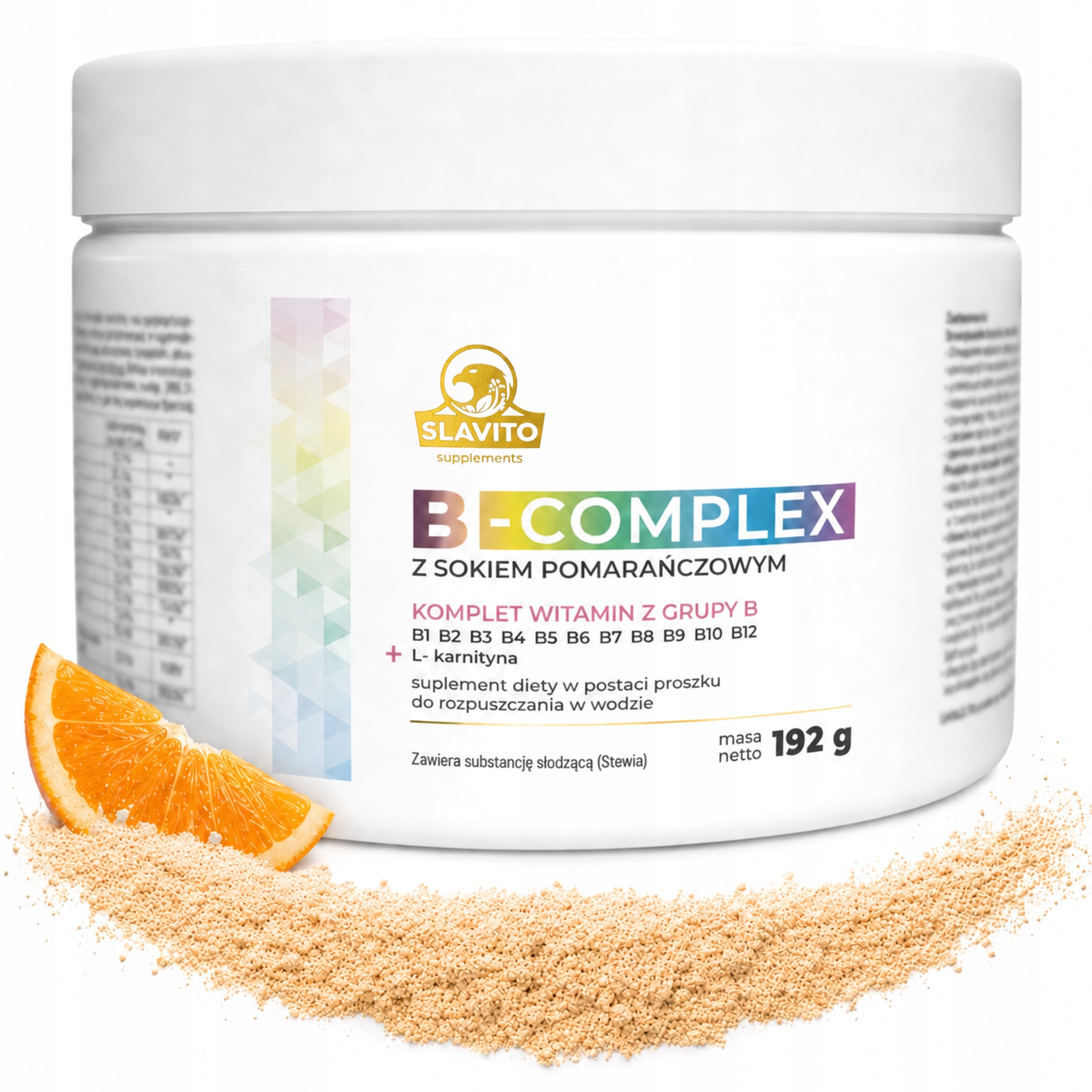 VITAMIN B COMPLEX POWDER WITH ORANGE NERVOUS SYSTEM STRESS 192G SLAVITO