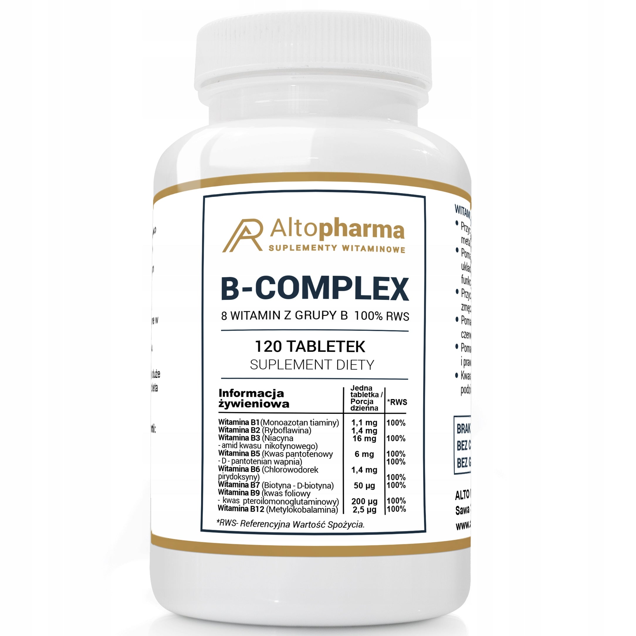 VITAMIN B Complex B1 B2 B3 B5 B6 B7 B9 B12 Resistance Skin Hair 120 tab