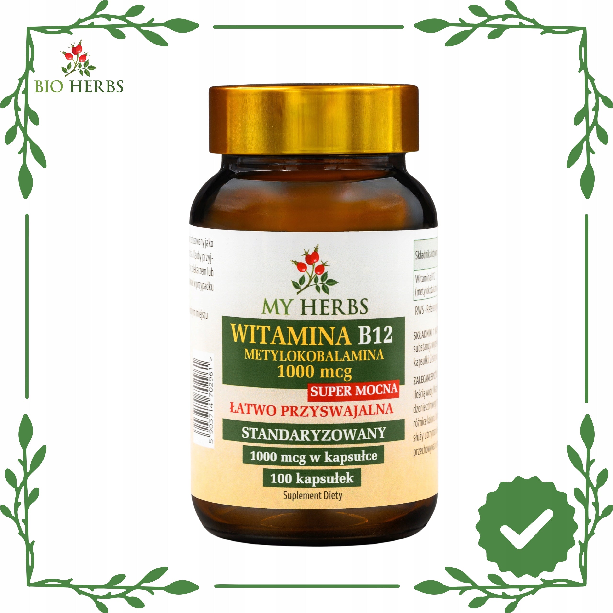 VITAMIN B12 METHYLCOBALAMIN 1000 MCG STANDARD EASILY DIGESTIBLE 100 KAPS Medical device no