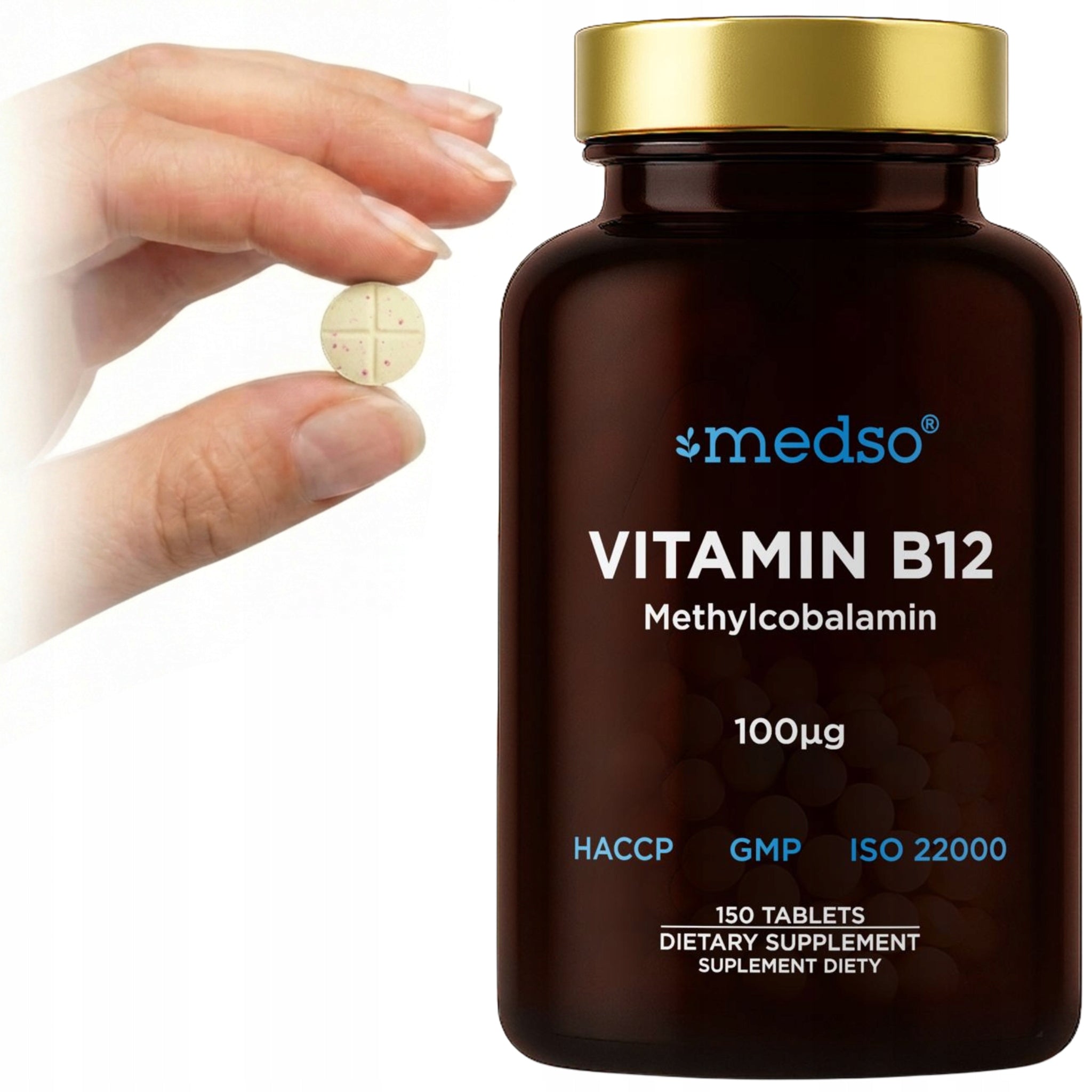 VITAMIN B12 METHYLCOBALAMIN 100µg 150tablets VITAMIN NERVOUS SYSTEM MEDSO
