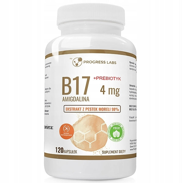 VITAMIN B17 4MG + PREBIOTIC AMYGDALIN 120 KAP - PROGRESS LABS