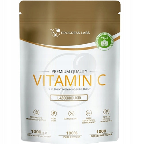 VITAMIN C 100% L-ASCORBIC ACID POWDER 500 g Brand Progress Labs