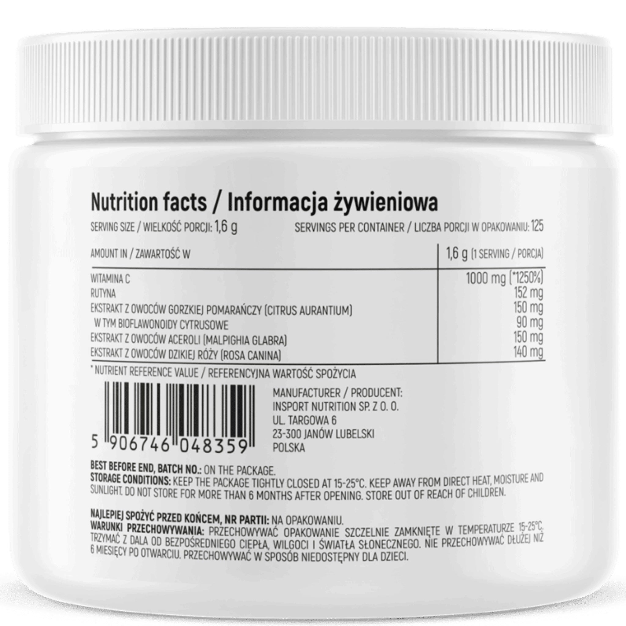 VITAMIN C 1000 Natural Complex | ROUTINE ACEROLA BIOFLAVONOIDS | INSPORT Medical device no