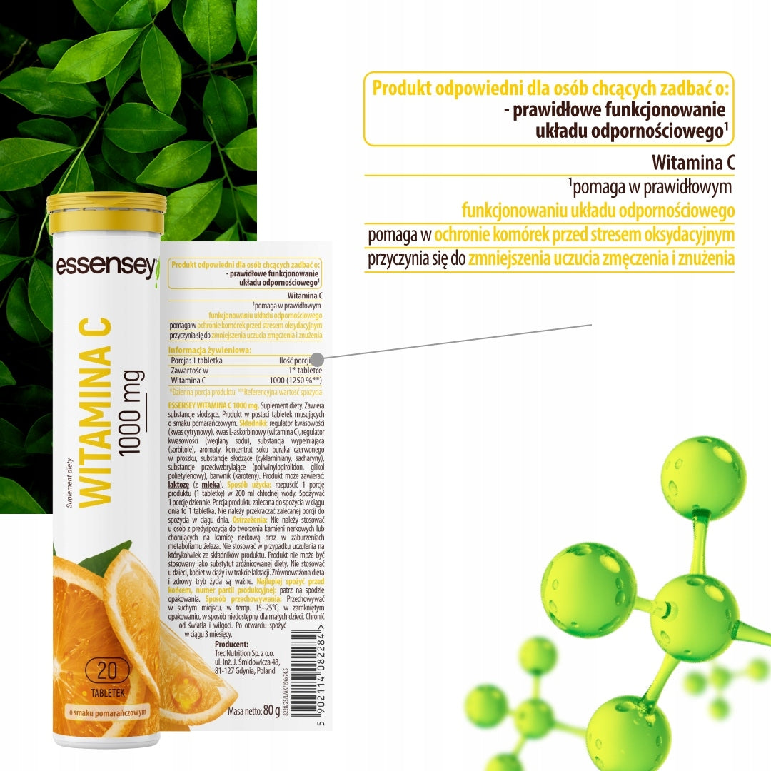 VITAMIN C 1000 mg 20 pcs Effervescent Drinking Tablets L-Ascorbic Acid Packaging status original