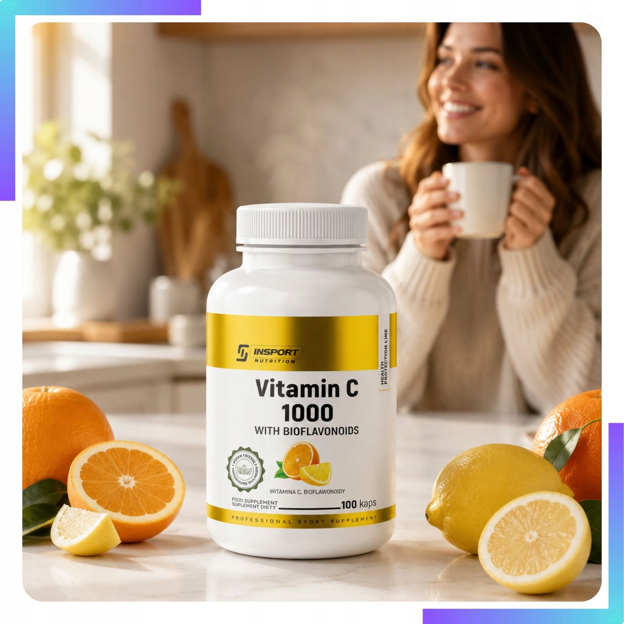 VITAMIN C 1000 mg L-Ascorbic Acid 100 kap RESISTANCE Vitality | INSPORT Form capsules