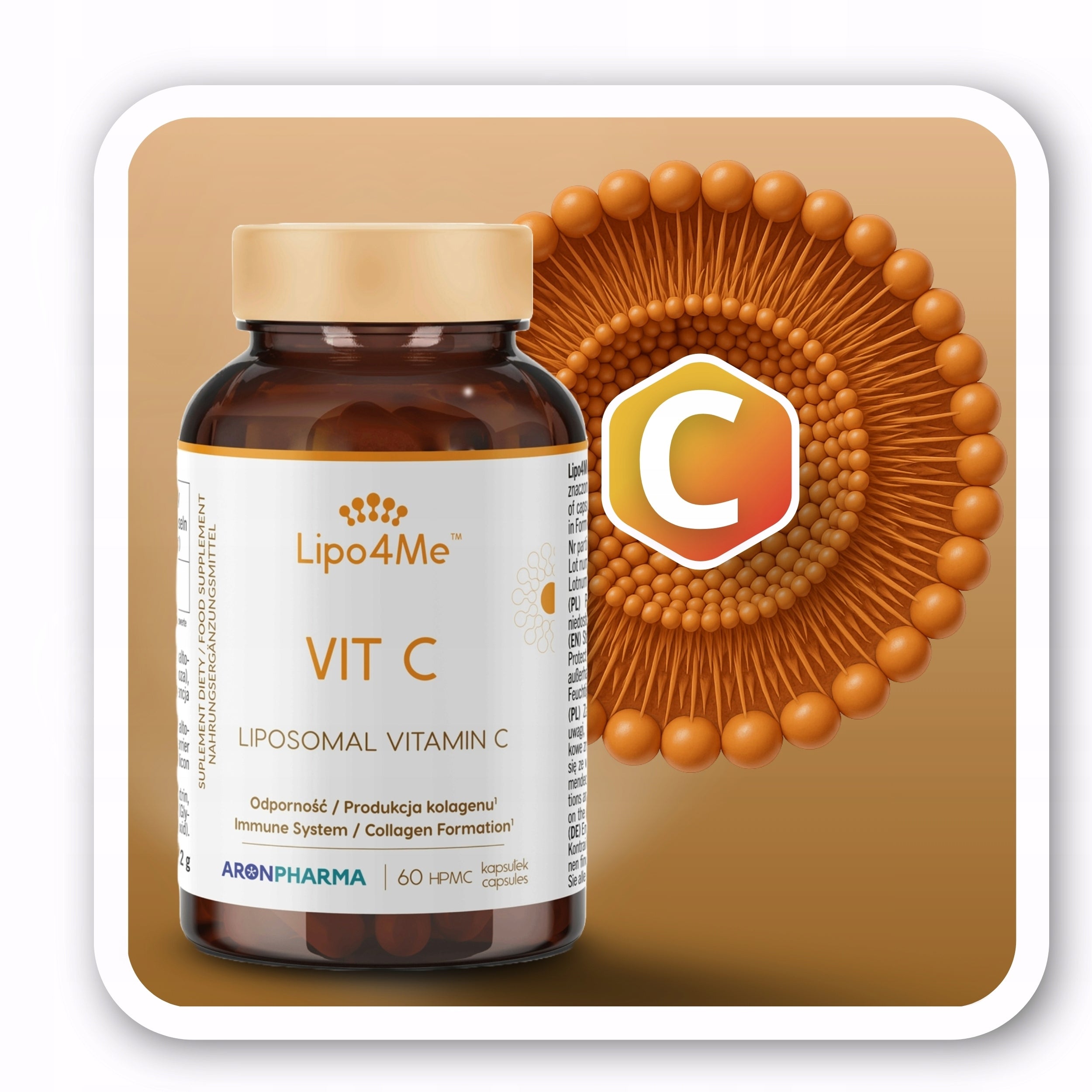 VITAMIN C LIPOSOMAL AronPharma Lipo4Me 1000 mg 60 capsules Vegan Medical device no