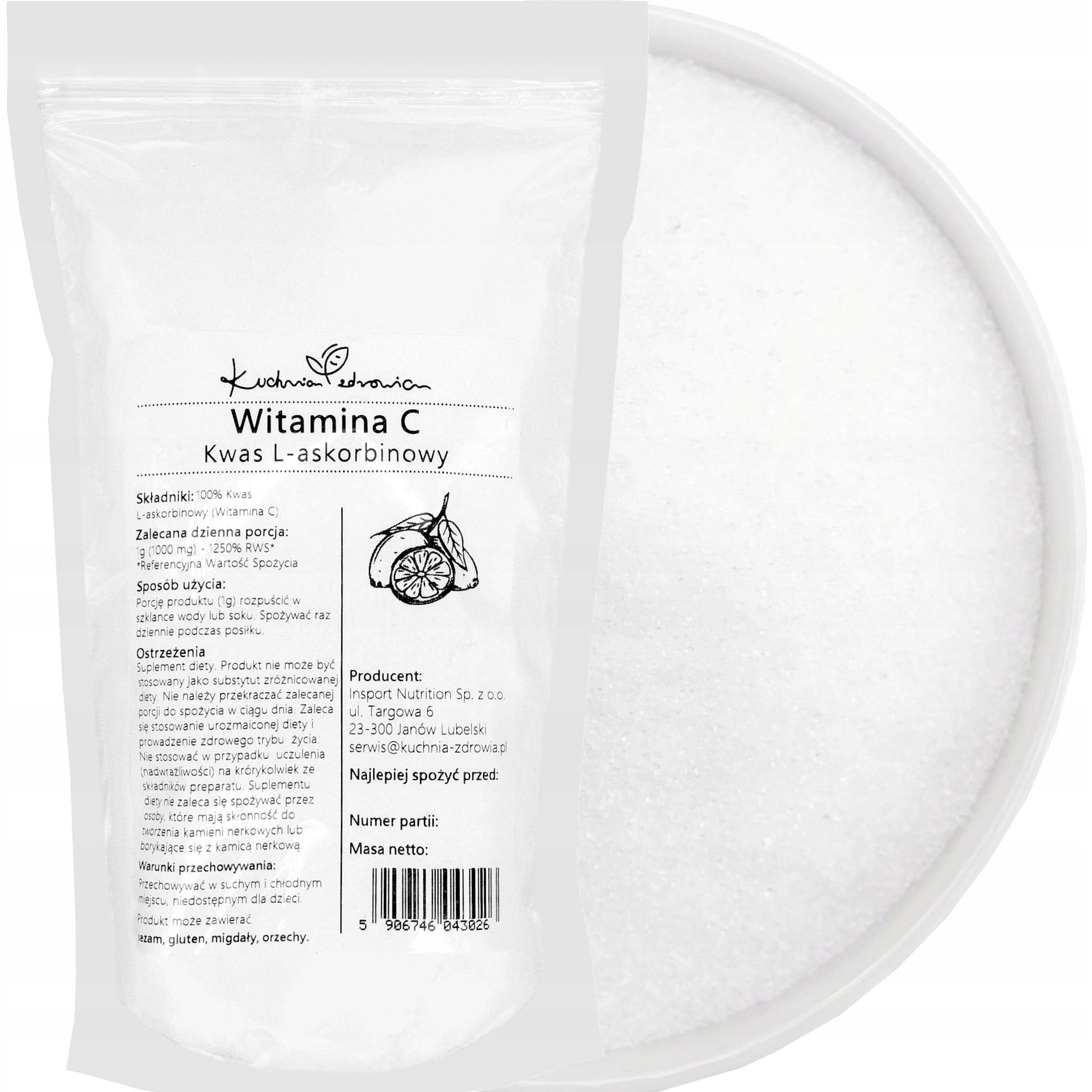 VITAMIN C POWDER 1kg L-ASCORBIC ACID IMMUNITY | KUCHNIA ZDROWIA