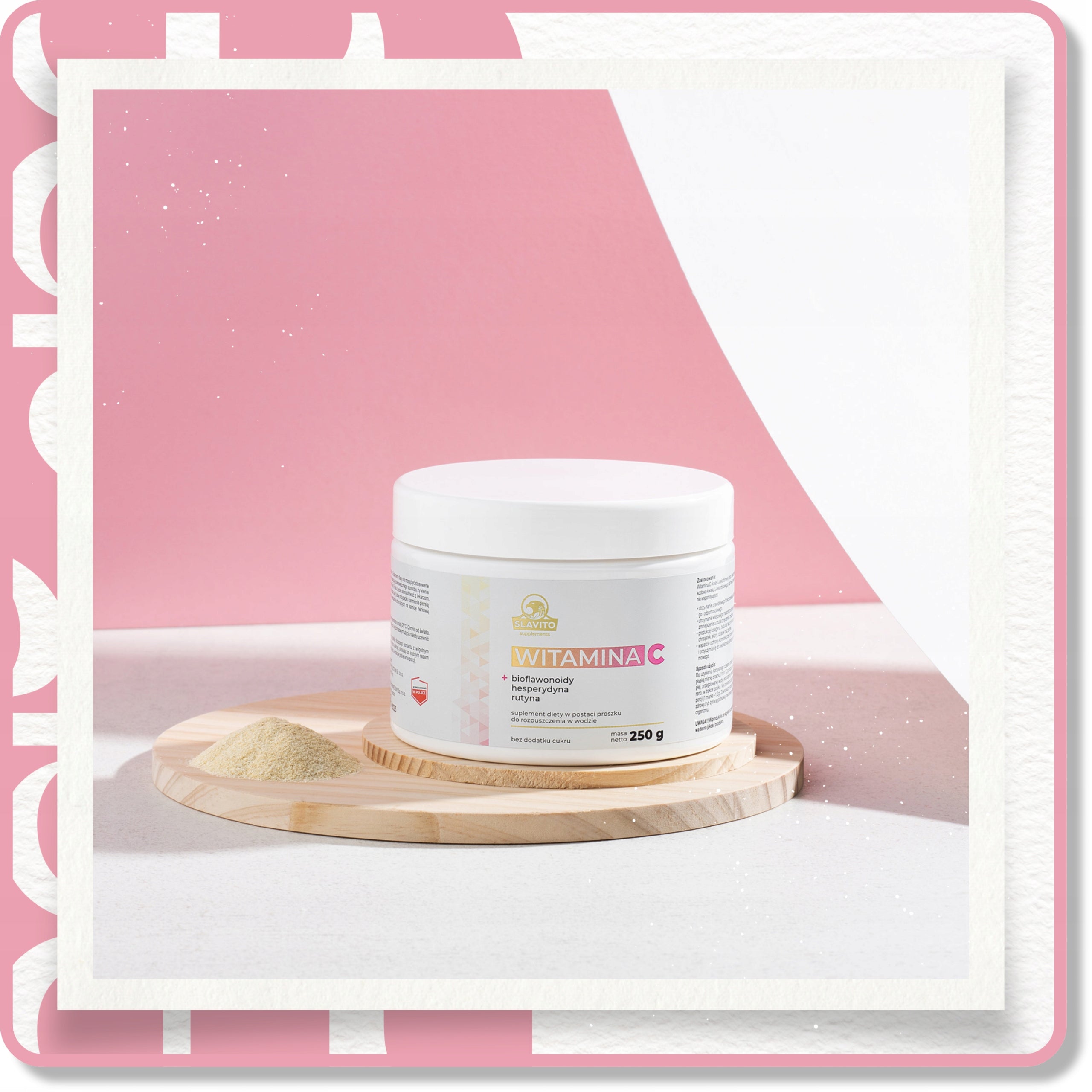 VITAMIN C POWDER BIOFLAVONOIDS RUTIN HESPERIDIN 1000MG 250G SLAVITO Packaging status original
