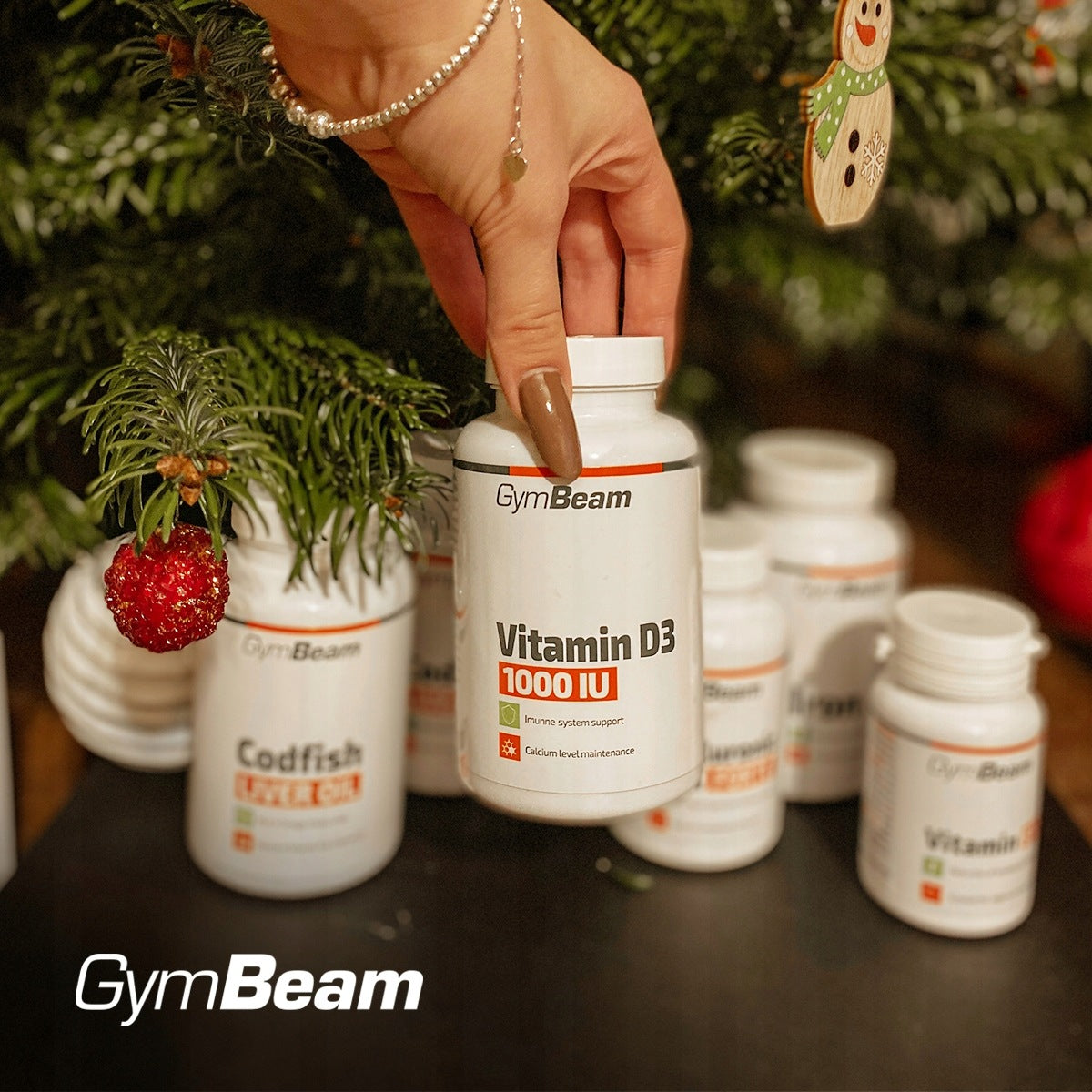 VITAMIN D3 1000 IU IMMUNITY HEALTHY BONES TEETH MUSCLES - GymBeam 60 kaps Brand GymBeam