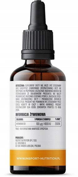 VITAMIN D3 4000 FORTE IN DROPS 30ML IMMUNITY HEALTHY BONES | INSPORT EAN (GTIN) 5906746044511
