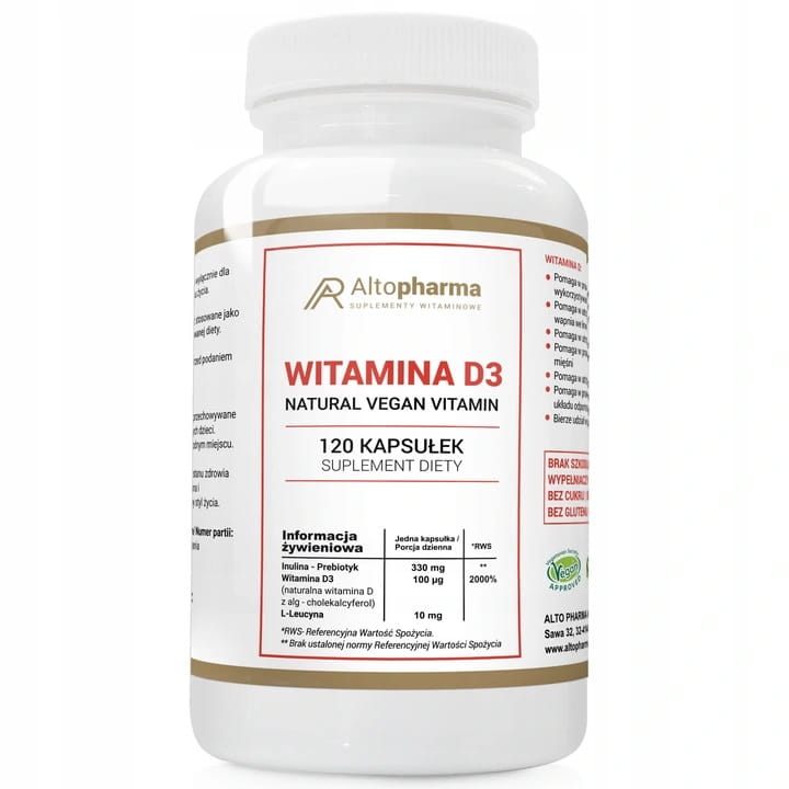 VITAMIN D3 4000 IU 100 µg + PREBIOTIC L-Leucine Bone Resistance 120 kap