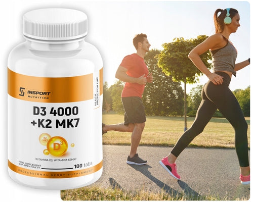 VITAMIN D3 4000 + K2 MK-7 100 tab HEALTHY BONES STRONG TEETH HEART | INSPORT Manufacturer code ZDROWE KOŚCI ZĘBY witamina d3 4000 k2 mk7