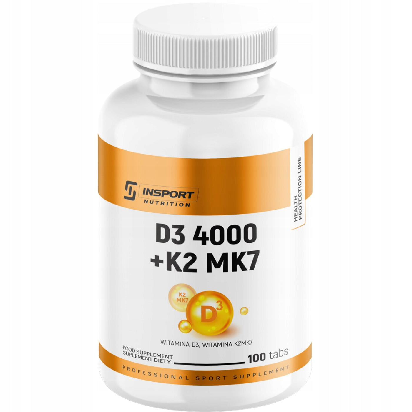 VITAMIN D3 4000 + K2 MK-7 100 tab HEALTHY BONES STRONG TEETH HEART | INSPORT