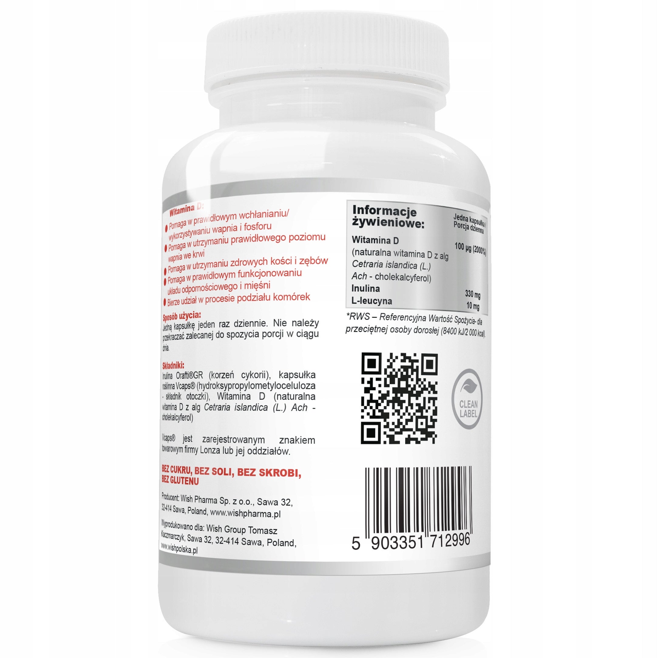 VITAMIN D3 4000IU 100µg MEGA DOSE 100% VEGAN 120 Manufacturer code 5903351712996
