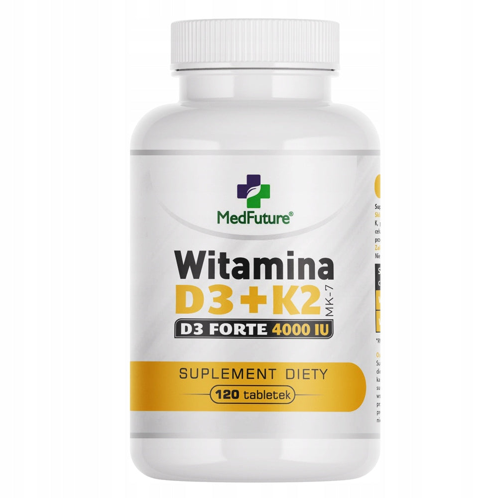 VITAMIN D3 4000IU + K2 MK-7 100 mcg 2 x120 tablets Manufacturer code Witamina D3 + K2 MK-7 4000IU