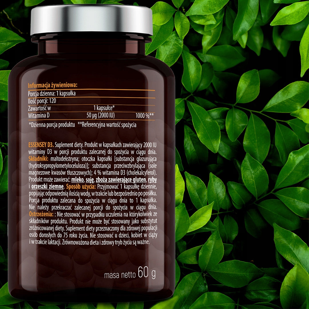 VITAMIN D3 FOR 120 DAYS HIGH PORTION 1000% RWS BONE MUSCLES TEETH IMMUNITY Basic ingredient vitamin D3