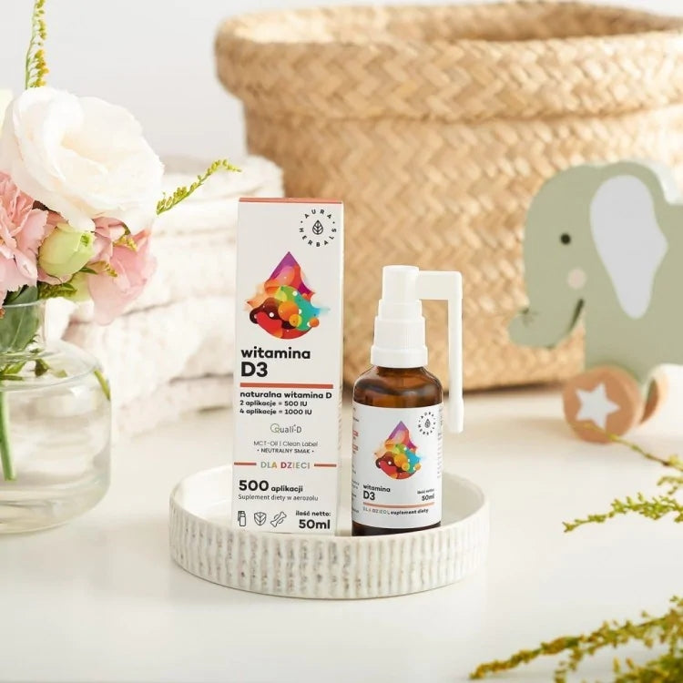 VITAMIN D3 FOR CHILDREN 100% NATURAL D + MCT Aura Herbals AEROSOL 50 ml. Manufacturer code 5902479612812