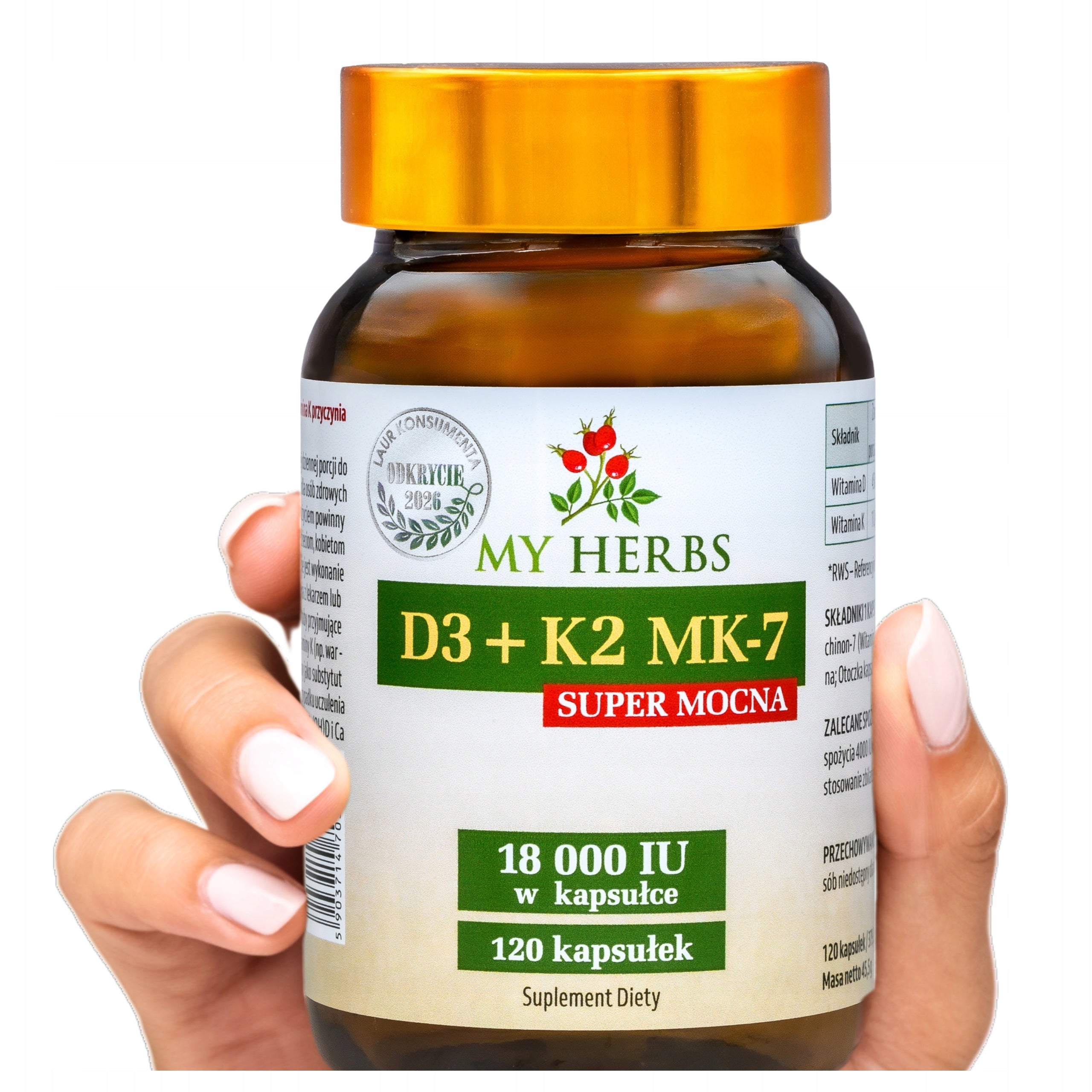 VITAMIN D3+K2 MK-7 SUPER STRONG 18 000 IU 120 pcs HEART BONE TEETH