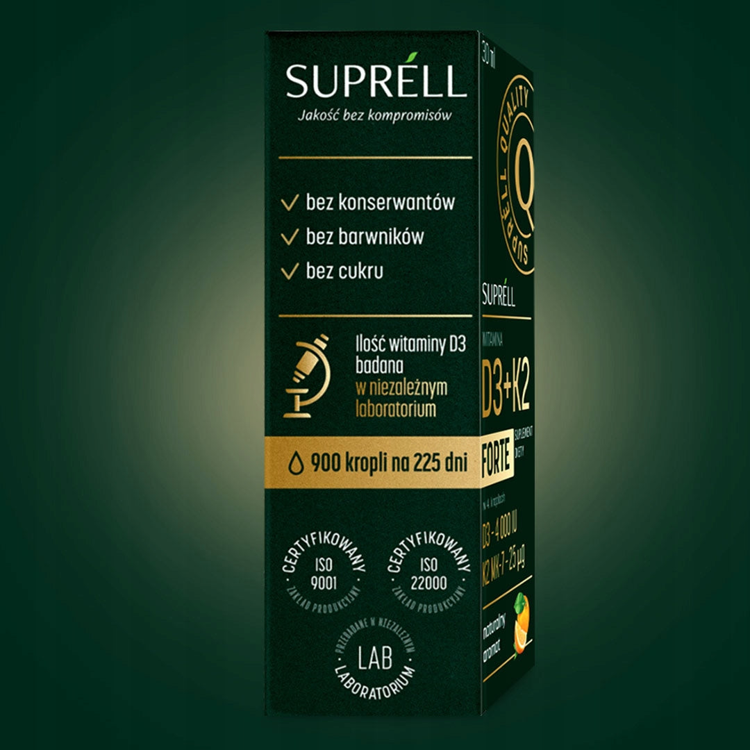 VITAMIN D3 K2 MK7 4000IU Forte 900 Drops 7,5 Months Bone Resistance Packaging status original