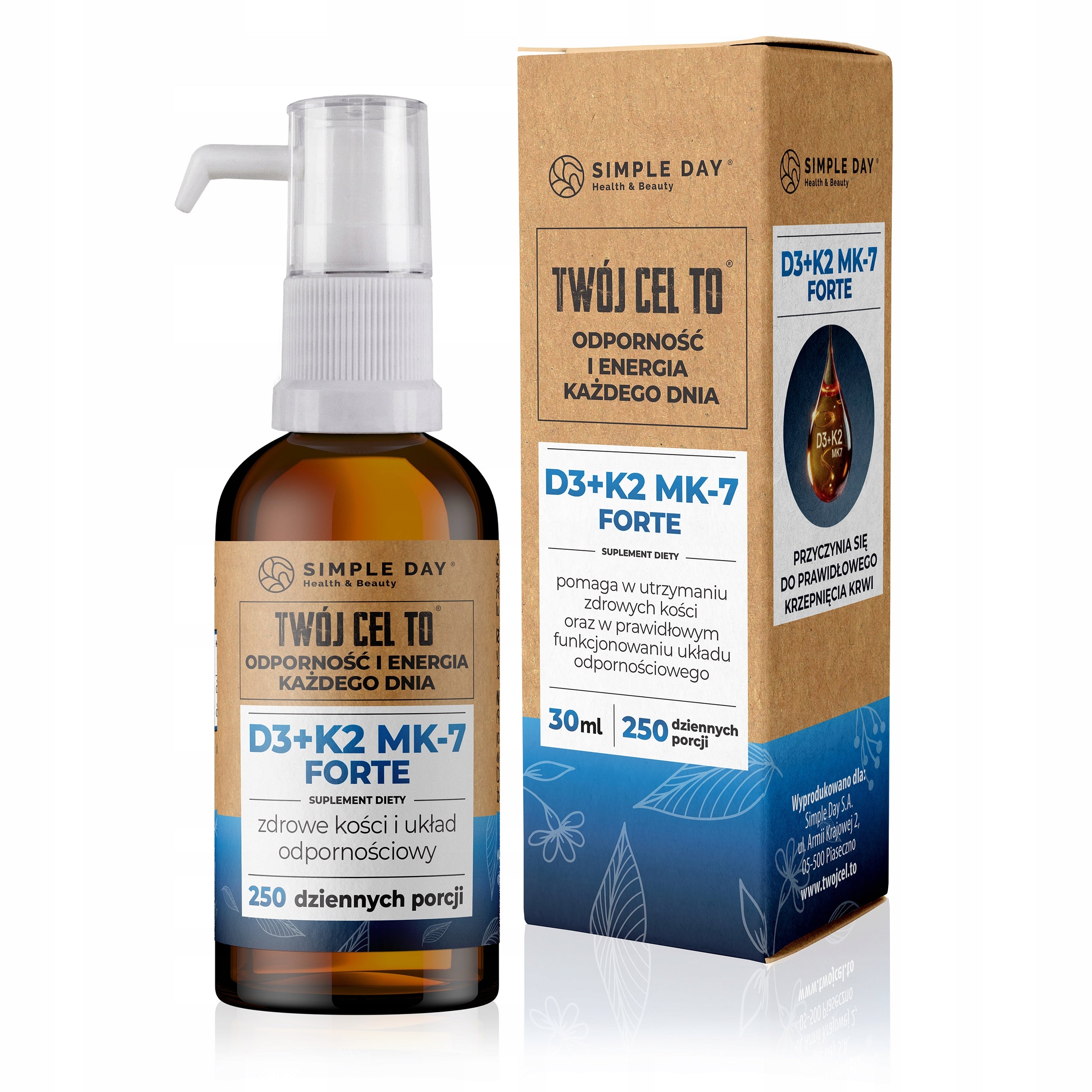 VITAMIN D3 K2 MK7 FORTE 2000IU 30ml DROPS 250 DAYS IMMUNITY HEALTHY BONES Medical device no