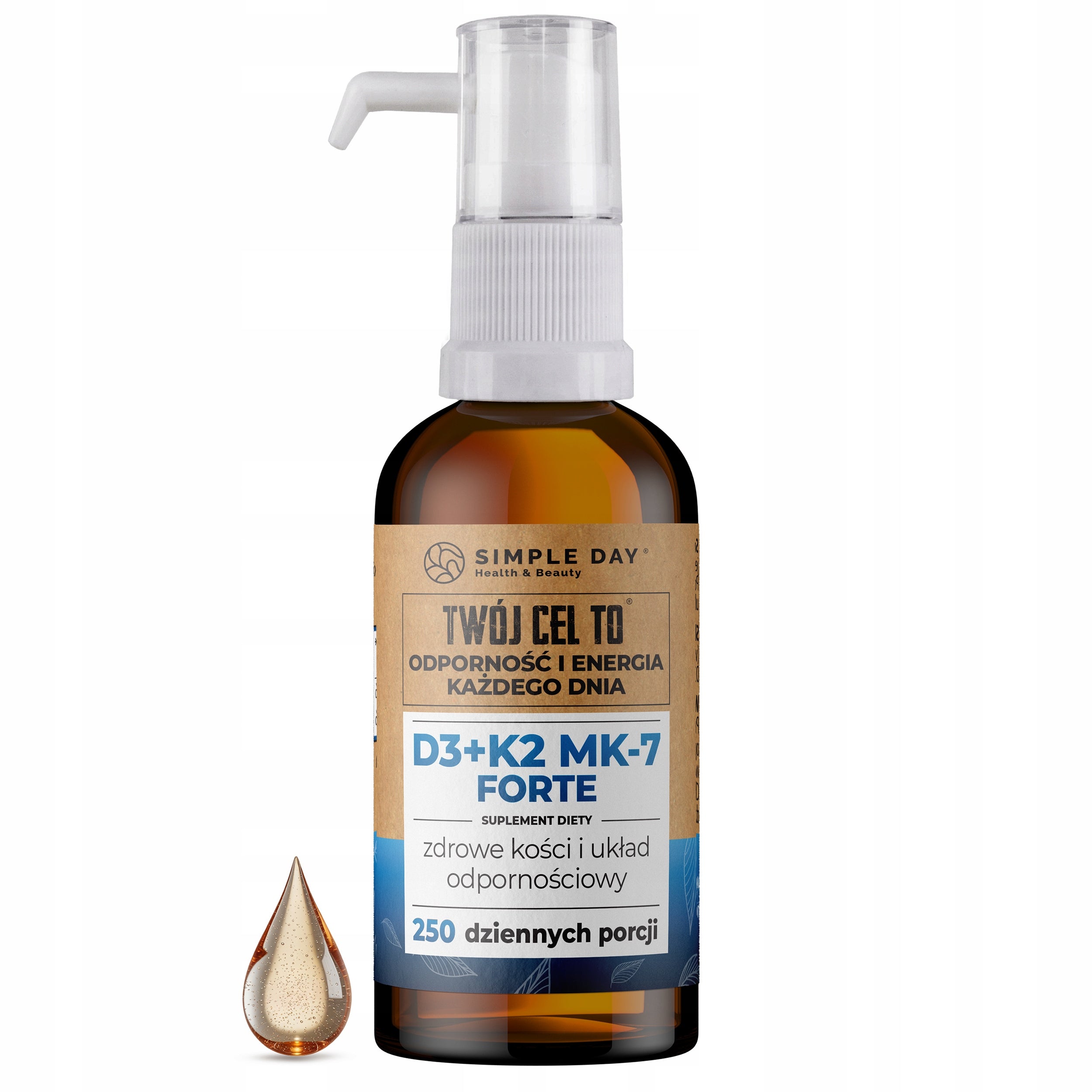 VITAMIN D3 K2 MK7 FORTE 2000IU 30ml DROPS 250 DAYS IMMUNITY HEALTHY BONES