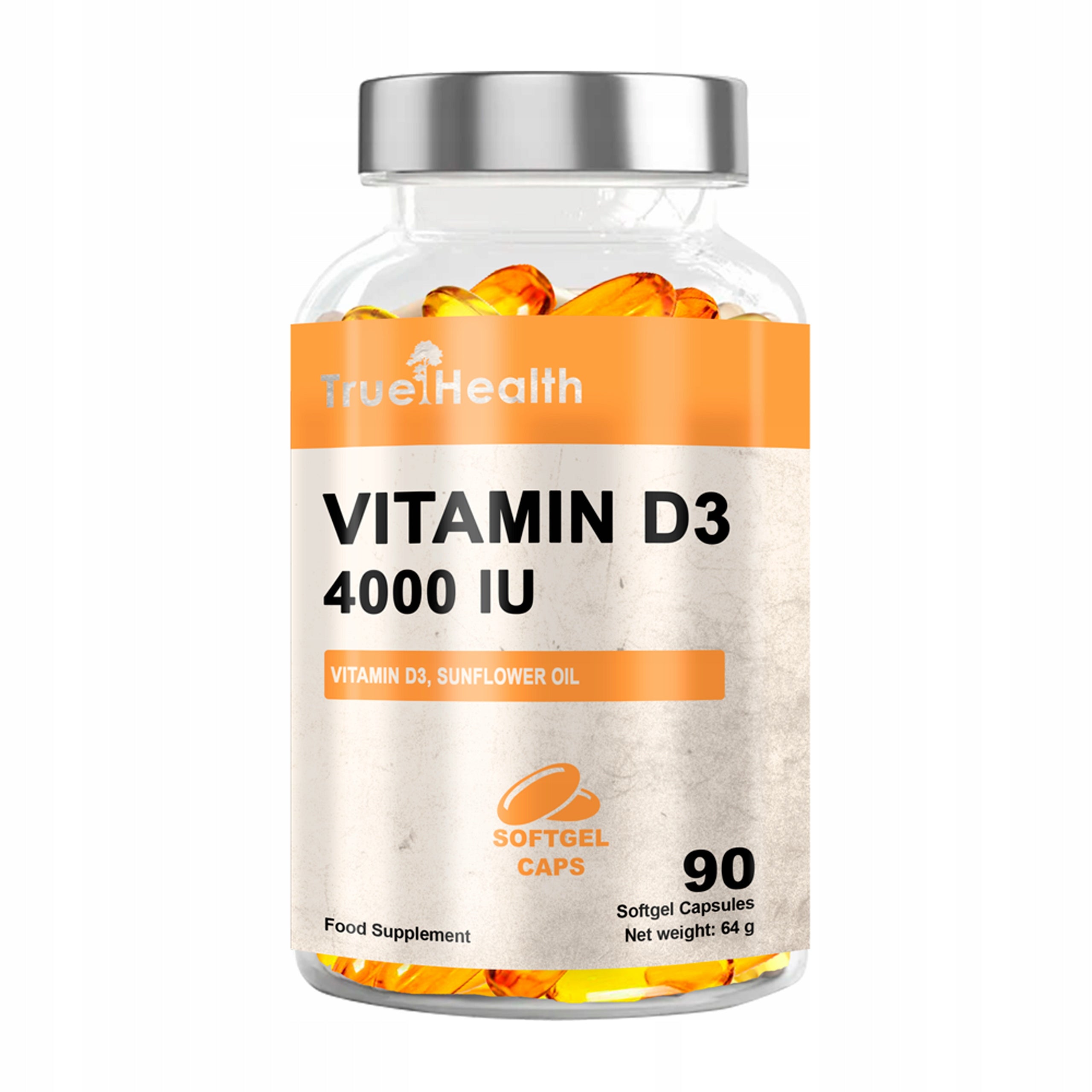 VITAMIN D3 VITAMIN 4000IU 90 kaps RESISTANCE STRONG BONE TEETH TRUE HEALTH