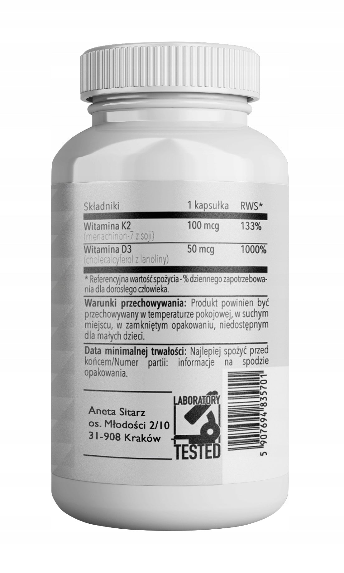 VITAMIN K2 MK7 + D3 OIL MCT 120pcs / BIOSWENA Expiration date at least 1 year from the date of purchase