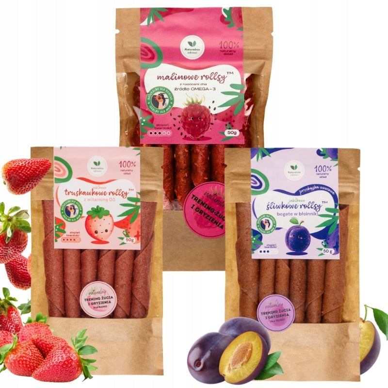 VITAMIN ROLLS SET 150G FRUIT SNACKS WITHOUT SUGAR 3 pcs x 50 g