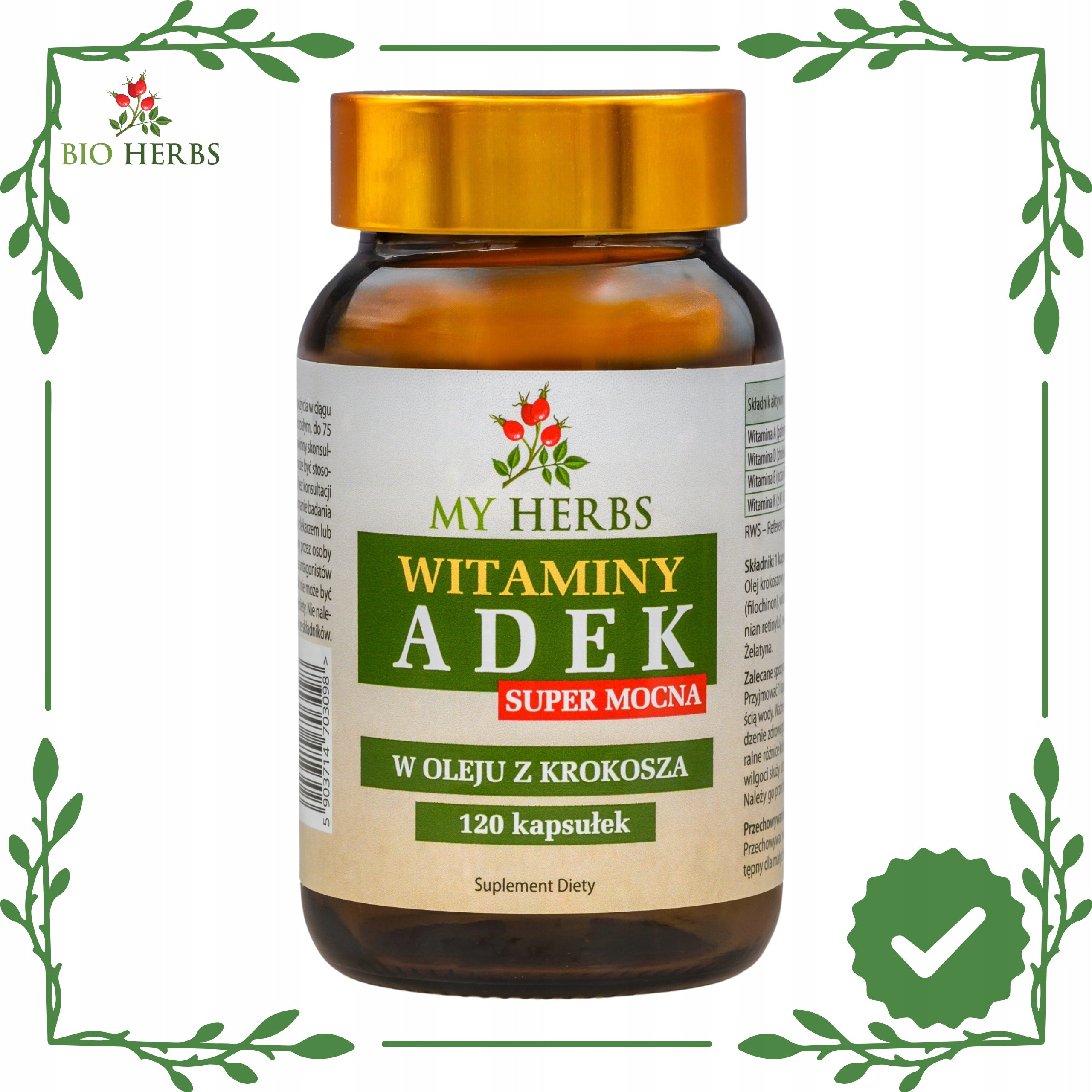 VITAMINS ADEK SUPER STRONG IN SAFFLOWER OIL 120 KAPS. Medical device no