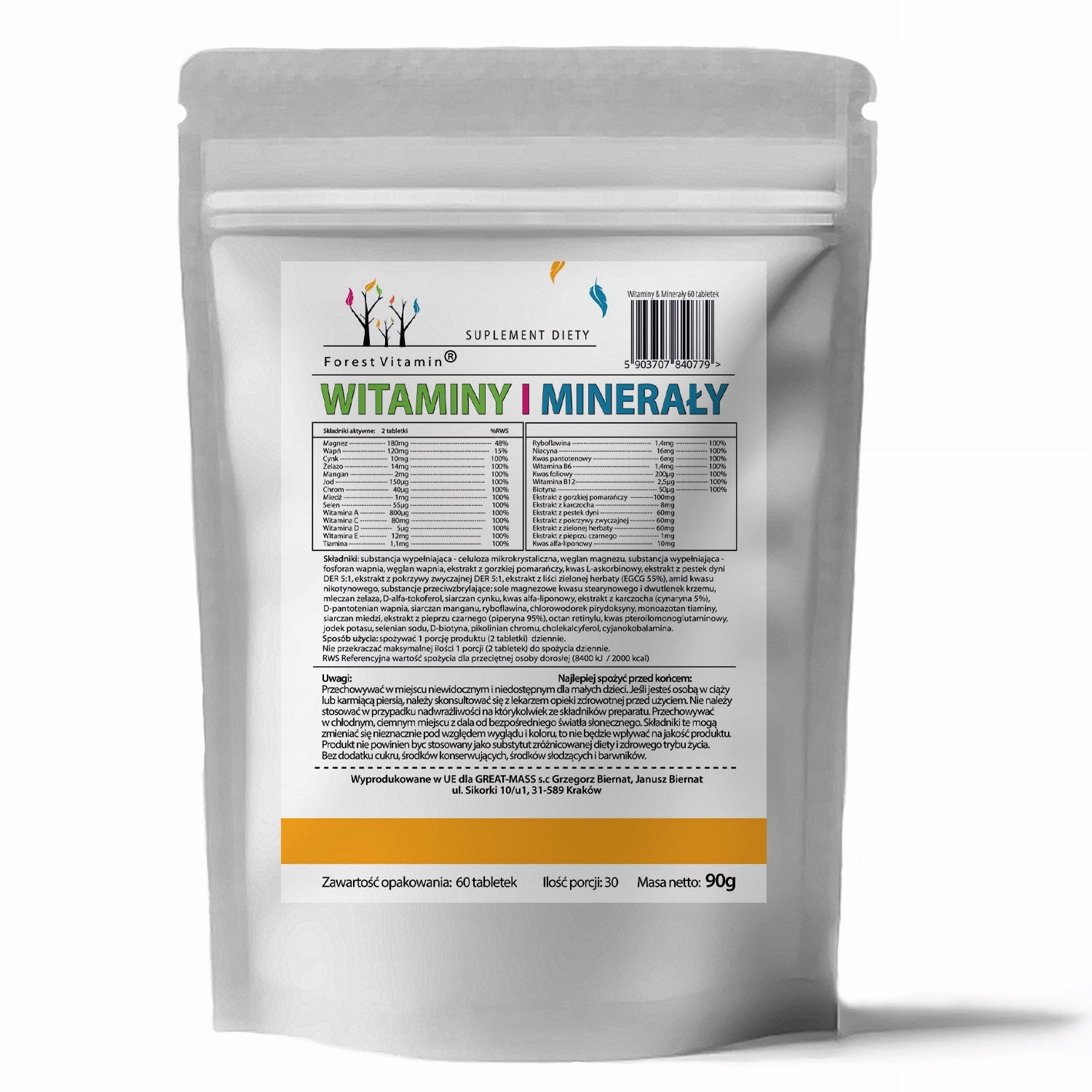 VITAMINS AND MINERALS FULL SPECTRUM MULTIVITAMIN SPECTRUM ALL IN 1 Brand Forest Vitamin