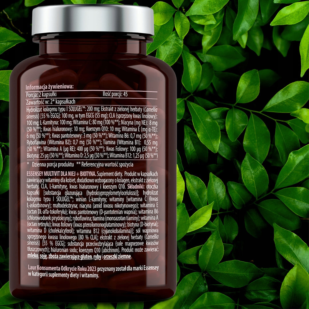 VITAMINS FOR WOMEN + COLLAGEN + BIOTIN FOR SKIN HAIR METABOLISM 90 KAPS Basic ingredient multivitamins