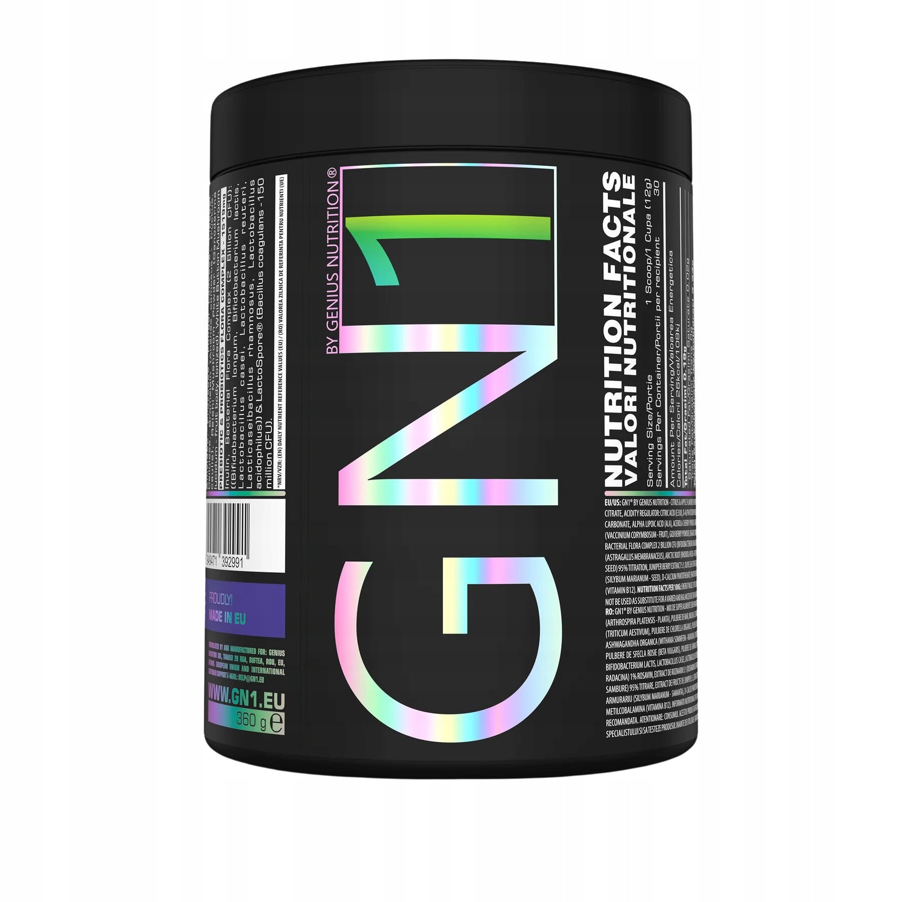 VITAMINS GN1 360g GENIUS NUTRITION CITRUS APPLE Magnesium Potassium DATE 10.2026