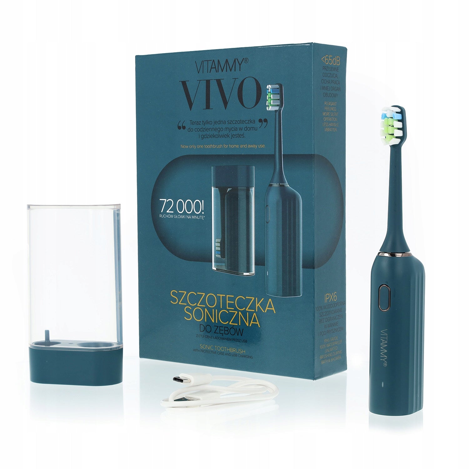 VITAMMY VIVO SONIC ELECTRIC TOOTHBRUSH COMPACT + USB CASE