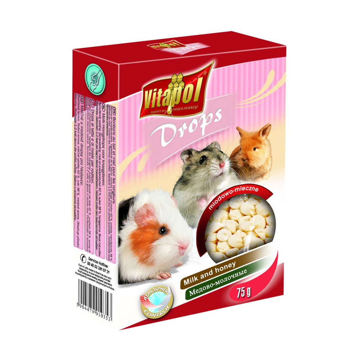 VITAPOL HONEY AND MILK DROPS FOR RODENTS AND RABBITS 75g