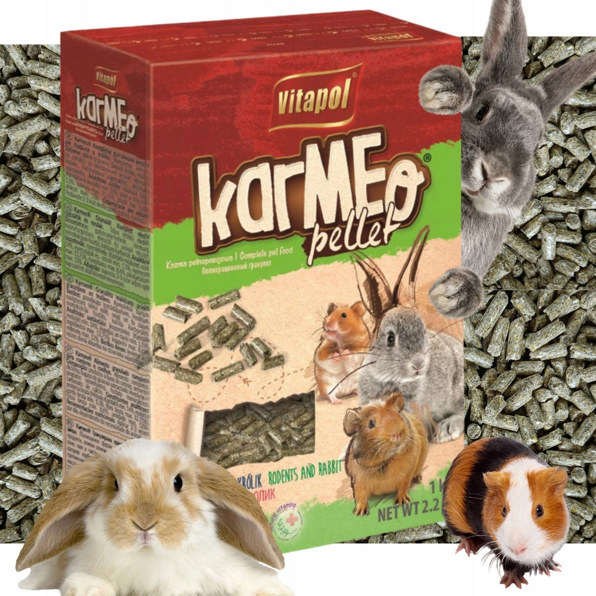 VITAPOL NATURAL FOOD FOR RABBIT PIG RODENTS 1KG PER WEIGHT