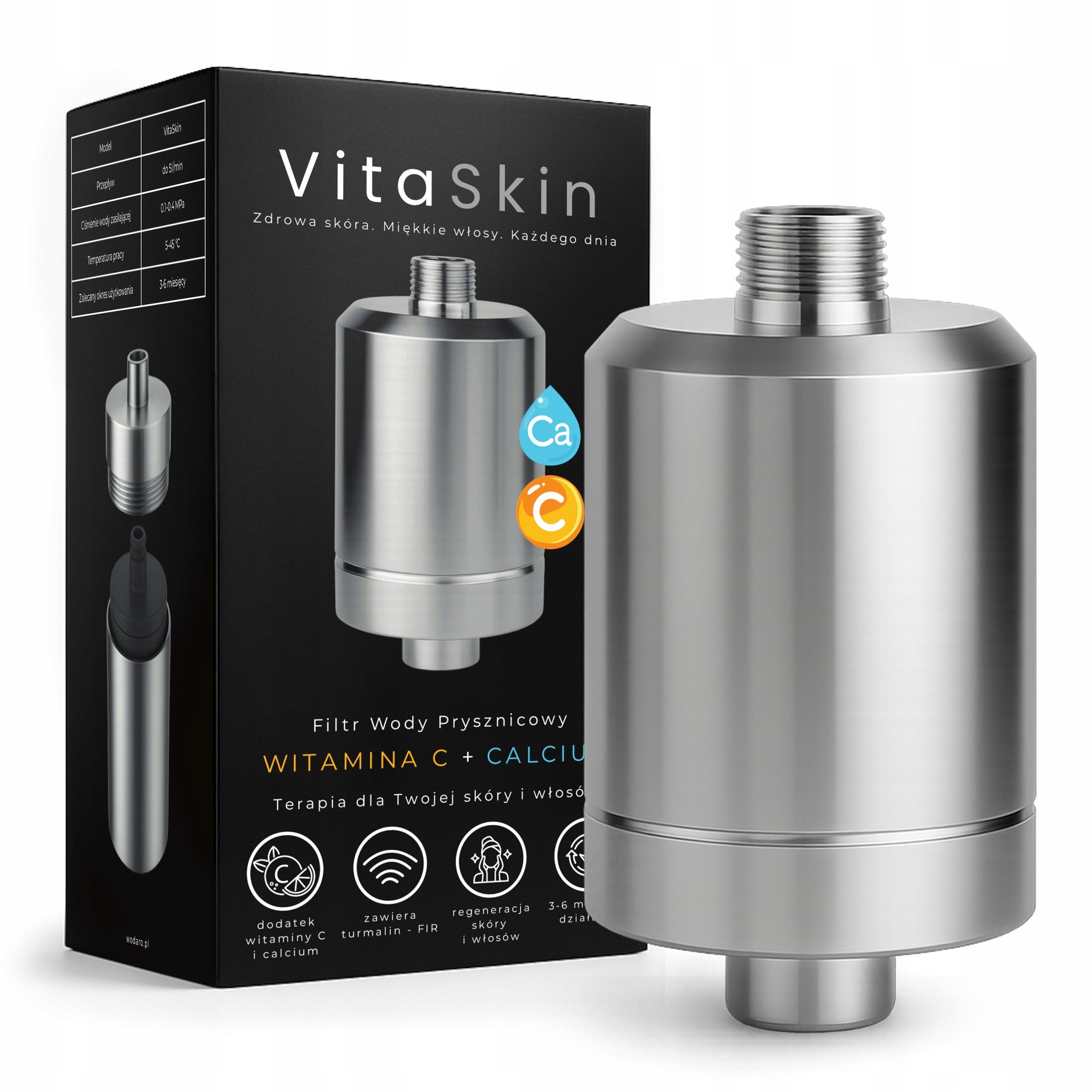 VITASKIN 7in1 Shower Water Filter KDF Hair + Leather