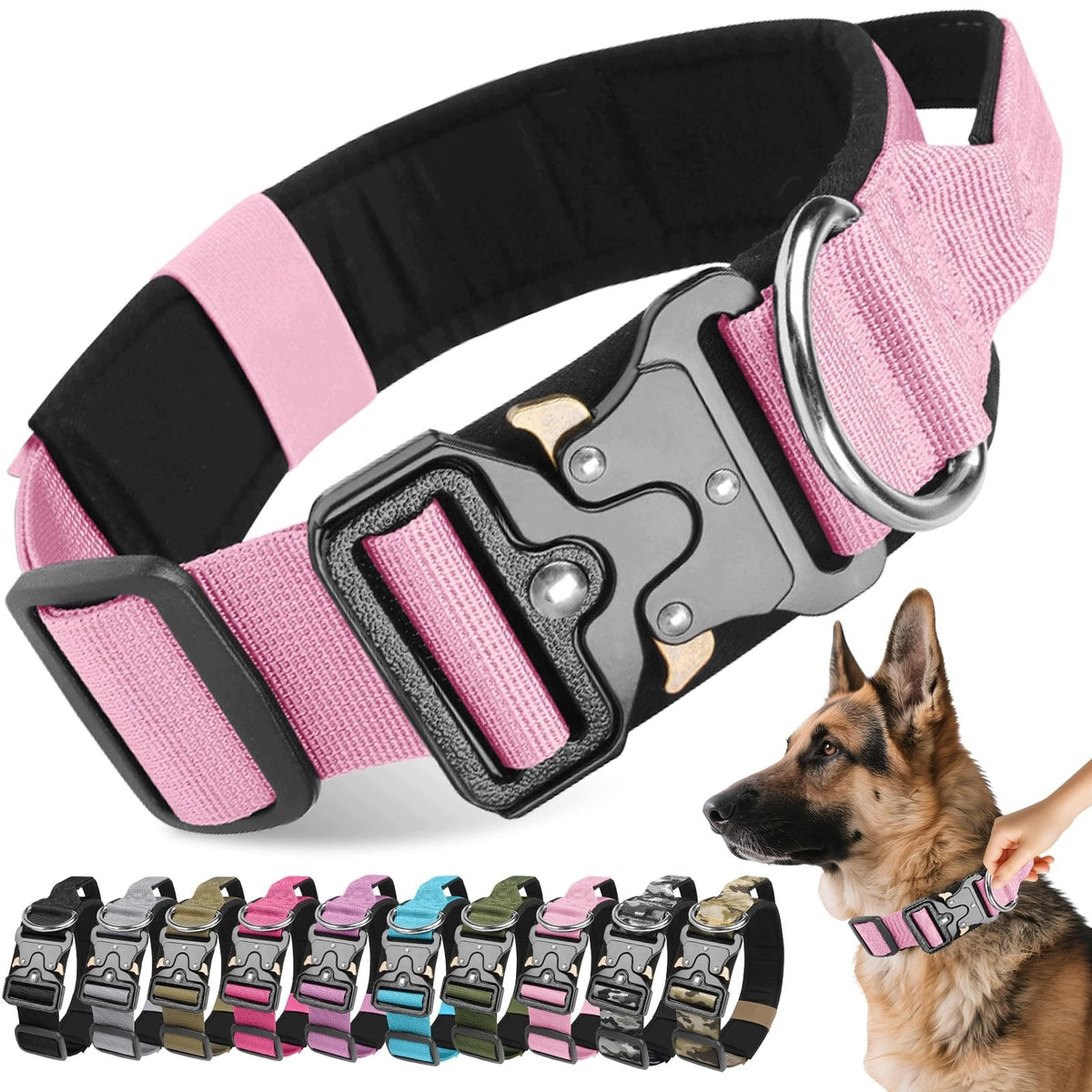 VIUGEX DOG COLLARS ADJUSTABLE NYLON PET COLLAR TACTICAL