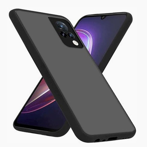 VIVO V21 4G 5G MATTE BLACK HYBRID Silicone Plastic CASE