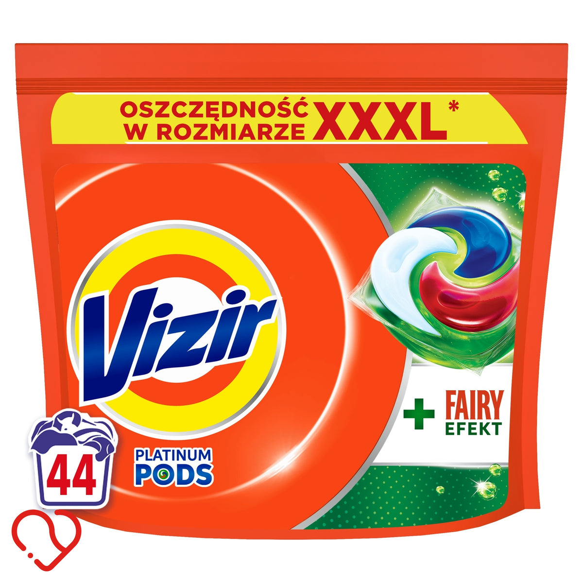 VIZIR CAPSULES WASHING TABLETS PLATINIUM PODS + FAIRY EFFECT 44 pcs.