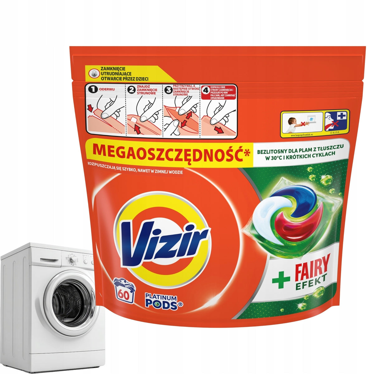 VIZIR Washing capsules Fairy Effect 60 pieces Packaging status original
