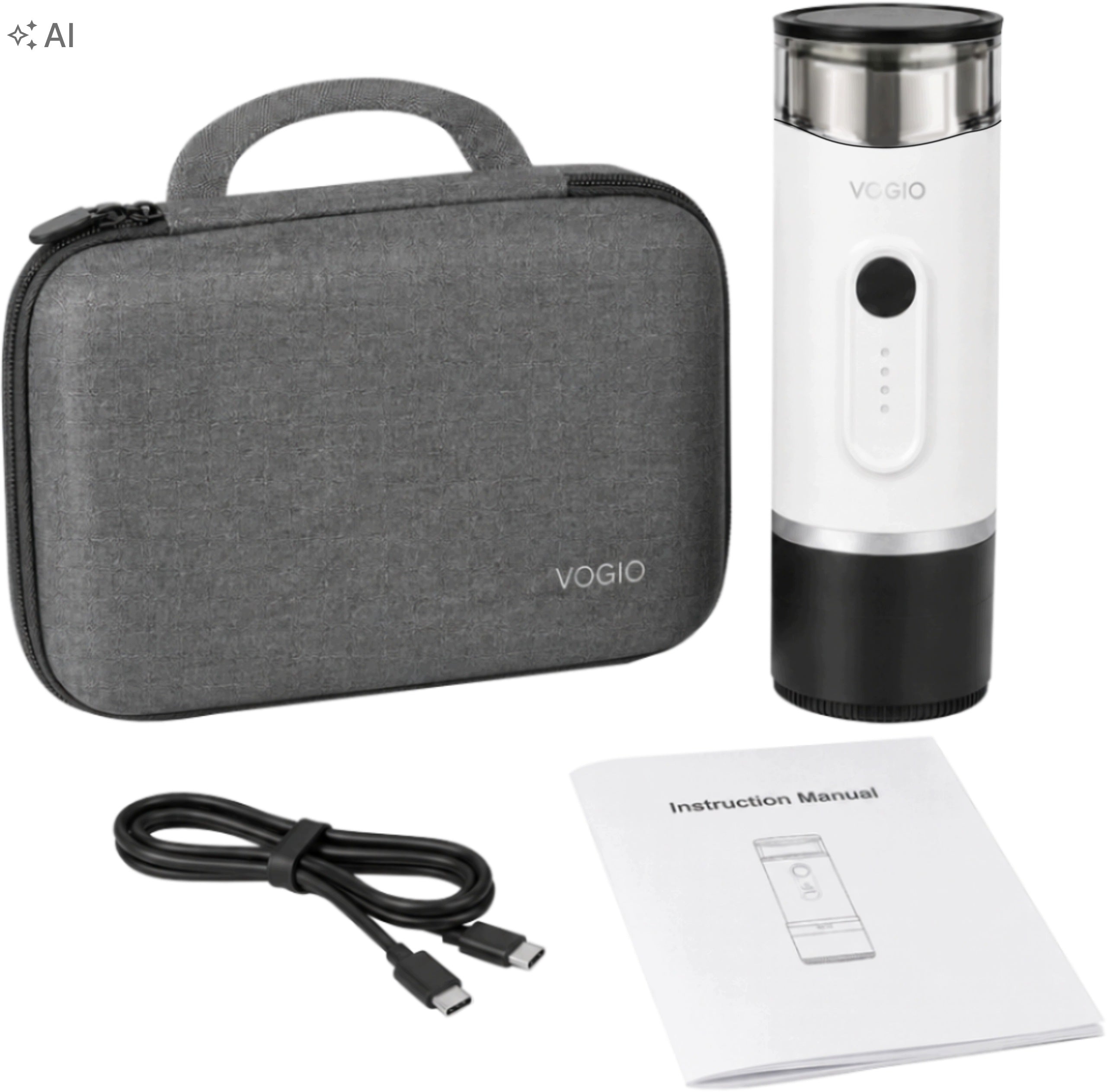 VOGIO ToGo K2 PLUS | White | 2in1 Portable Coffee Maker Brand VOGIO